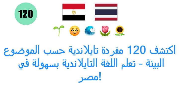 اكتشف 120 مفردة تايلاندية حسب الموضوع: البيئة – تعلم اللغة التايلاندية بسهولة في مصر!